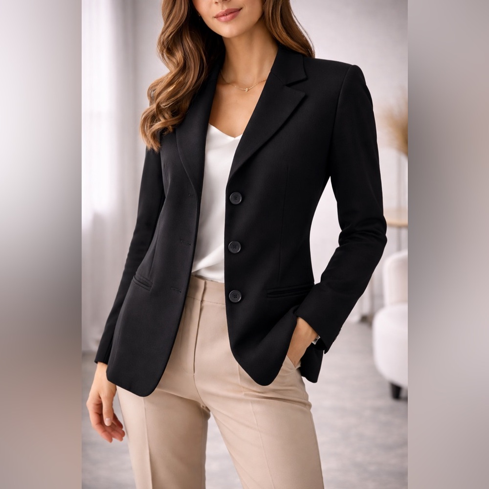 Giorgio Armani Borgo 21 Wool Blazer Jacket 42 IT Navy Blue Made in Italy